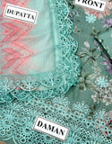 All-Over Print Schiffli Embroidered Lawn Dress with Emb. Chiffon Dupatta (DZ18015)
