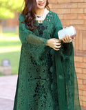 Luxury Heavy Schiffli Embroidered Lawn Dress with Emb. Organza Dupatta (DZ18016)