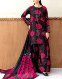 All-Over Digital Print Lawn Dress with Silk Dupatta (DZ18021)