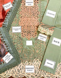 Luxurious Schiffli Embroidered with Cutwork Lawn Party Wear Dress with Silk Dupatta (DZ18023)