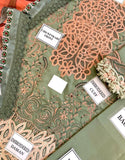 Luxurious Schiffli Embroidered with Cutwork Lawn Party Wear Dress with Silk Dupatta (DZ18023)