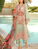 Luxurious Schiffli Embroidered with Cutwork Lawn Party Wear Dress with Silk Dupatta (DZ18023)