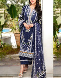 Glamorous Heavy Embroidered Lawn Party Dress with Khaddi NET Dupatta (DZ18024)