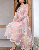 Luxurious Heavy Schiffli Embroidered Lawn Dress with 2-Side Emb. Organza Dupatta (DZ18025)