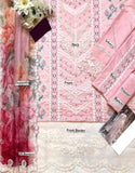 Luxurious Heavy Schiffli Embroidered Lawn Dress with 2-Side Emb. Organza Dupatta (DZ18025)