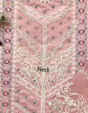 Luxurious Heavy Schiffli Embroidered Lawn Dress with 2-Side Emb. Organza Dupatta (DZ18025)