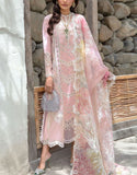 Luxurious Heavy Schiffli Embroidered Lawn Dress with 2-Side Emb. Organza Dupatta (DZ18025)