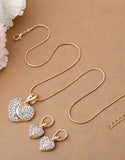 4-Piece Heart Shape Golden Jewelry Set for Girls with Bracelet, Earrings, Necklace and Ring (DZ18031)