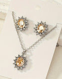 Elegant Sun Flower Style Necklace & Earrings Set for Girls (DZ18037)