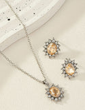 Elegant Sun Flower Style Necklace & Earrings Set for Girls (DZ18037)