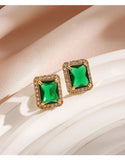 3-Piece Green Rhinestone Necklace Set with Ring & Earrings - Ideal for Daily Wear & Gifting (DZ18038)