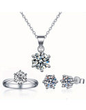 Delicate Silver Fashion Necklace, Earrings & Ring Set for Girls (DZ18046)
