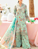 All-Over Digital Print Embroidered Lawn Suit with Chiffon Dupatta (DZ18050)