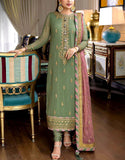 Heavy Embroidered Formal Chiffon Party Wear Dress (DZ18183)