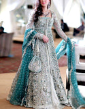 Luxury Heavy Embroidered Bridal Chiffon Maxi Dress (DZ18205)