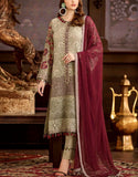 Elegant Formal Embroidered Chiffon Party Wear Dress (DZ18206)
