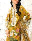 All-Over Print Embroidered Lawn Dress with Printed Chiffon Dupatta (DZ18207)