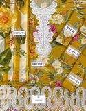 All-Over Print Embroidered Lawn Dress with Printed Chiffon Dupatta (DZ18207)