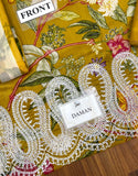 All-Over Print Embroidered Lawn Dress with Printed Chiffon Dupatta (DZ18207)