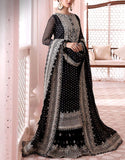 Elegant Embroidered Black Chiffon Wedding & Party Wear Dress (DZ18208)