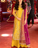 Formal Heavy Embroidered Organza Mehndi Dress (DZ18209)