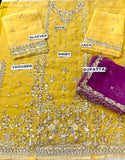 Formal Heavy Embroidered Organza Mehndi Dress (DZ18209)