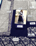 Indian Embroidered BLUE Chiffon Maxi Dress (DZ18213)