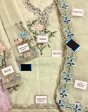 Handwork Heavy Embroidered Organza Party Wear Dress (DZ18215)