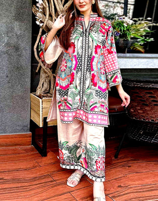 IB Angan All-Over Digital Print 3-Piece Khaddar Suit (DZ18220)