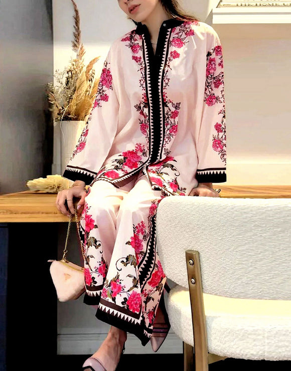IB Angan All-Over Digital Print 3-Piece Khaddar Suit (DZ18225)