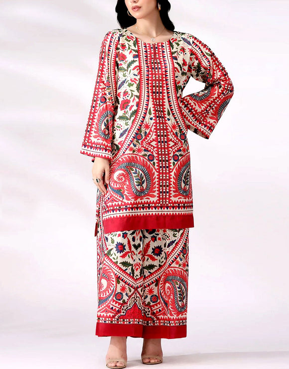 IB Angan All-Over Digital Print 3-Piece Khaddar Suit (DZ18227)