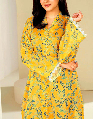 IB Bonanza All-Over Digital Print 3-Piece Linen Suit with Linen Dupatta (DZ18233)