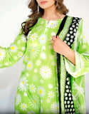 IB Bonanza All-Over Digital Print 3-Piece Linen Dress with Linen Dupatta (DZ18236)