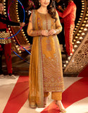 Heavy Embroidered Chiffon Wedding Wear Dress (DZ18238)