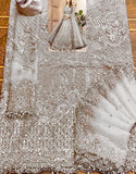 Luxurious 3D Handwork & Embroidered Net Bridal Maxi Dress (DZ18240)