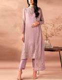 Handwork Heavy Embroidered Chiffon Party Wear Dress (DZ18249)