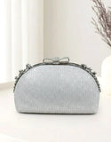 Glittering Bow Clasp Silver Clutch Bag for Party & Formal Events (DZ18389)