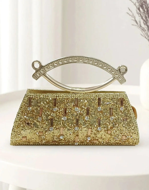 Stylish Golden Clutch Purse for Women (DZ18385)
