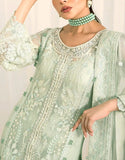 Heavy Embroidered Mint Green Chiffon Formal Party & Wedding Dress (DZ18657)