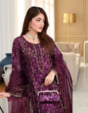 Haleema Semi-Stitched Premium Embroidered Organza Party Dress with Matching Cutch Bag (DZ18712)