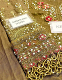 Luxurious Hand‑Embellished Embroidered Raw Silk Bridal Wear Dress (DZ18869)
