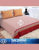 Salonika 3-Piece Mix Cotton Red King Size Bedsheet with Pillow Covers (DZ18512)