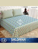 Salonika 3-Piece Mix Cotton King Size Bedsheet with Pillow Covers (DZ18518)