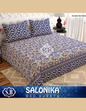 Salonika 3-Piece Mix Cotton King Size Bedsheet with Pillow Covers (DZ18521)
