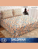 Salonika 3-Piece Mix Cotton King Size Bedsheet with Pillow Covers (DZ18522)