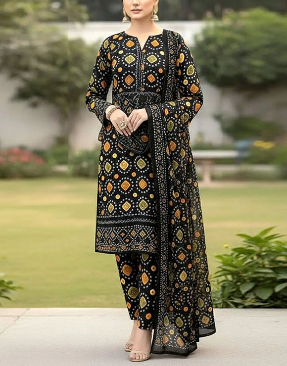 chinese dress ladies Stylish Designer Lawn Dress|Dhaga Embroidery& Patches Work – Nameera by  Farooq main image 1