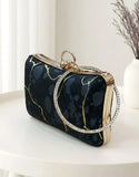 Trendy Textured Velvet Evening Clutch with Bangle Handle (DZ18378)
