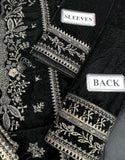 Sophisticated Luxury Embroidered Black Velvet Formal Dress (DZ18672)