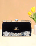 Luxe Black Velvet Evening Handbag for Women (DZ18357)