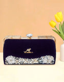 Luxe Purple Velvet Evening Handbag for Women (DZ18358)